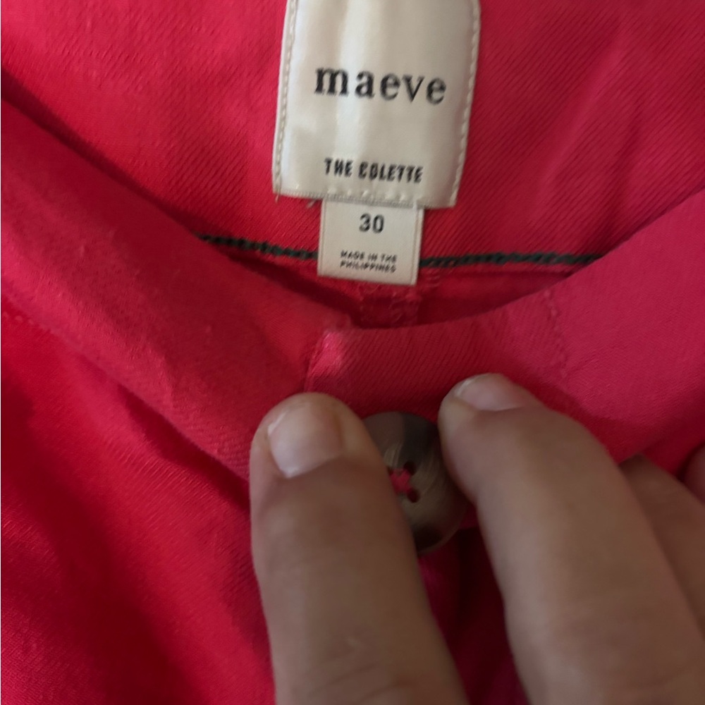 New Maeve  Anthropologie Vibrant pink Crop pants - Picture 2 of 6